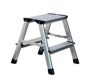 Silver Aluminum Platform Step Ladder  2x2 Step GS EN 131 Certificated