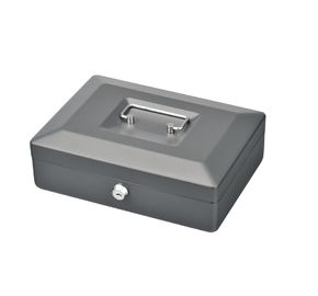 Wear Resistant 6 Compartment 10 Inch Cash Box Coin Storage Money Safe With Key Lock