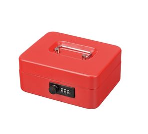 Colored Metal Cash Box Coin Storage Safe Security Box Holder Suitcase With Combination Lock
