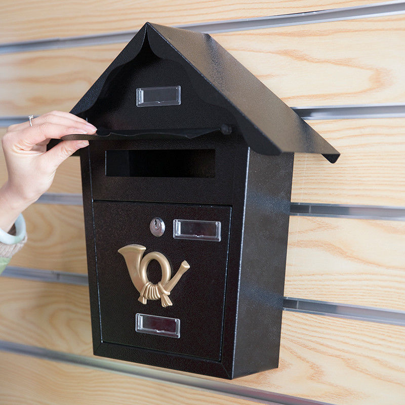 Waterproof Letterbox Garden Durable Residential Wall Mounted Steel Mailbox