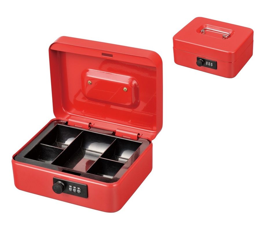Colored Metal Cash Box Coin Storage Safe Security Box Holder Suitcase With Combination Lock